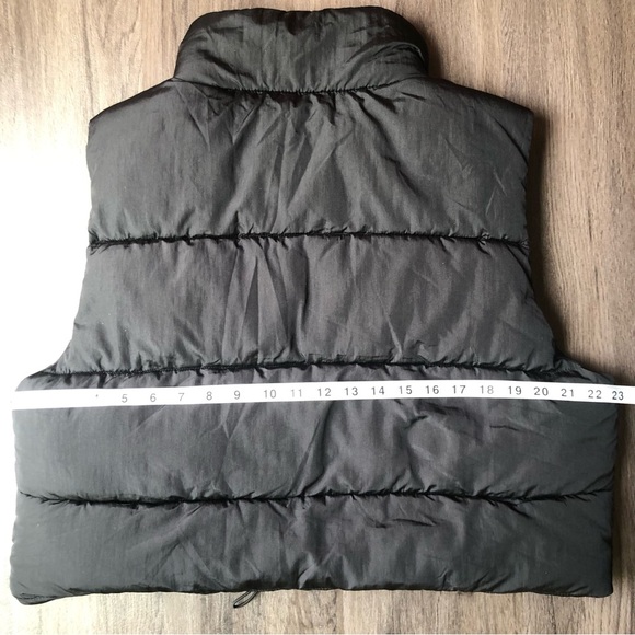 Stoosh Quilted Black Crop Puffer Vest Women’s Size XL - Picture 6 of 9